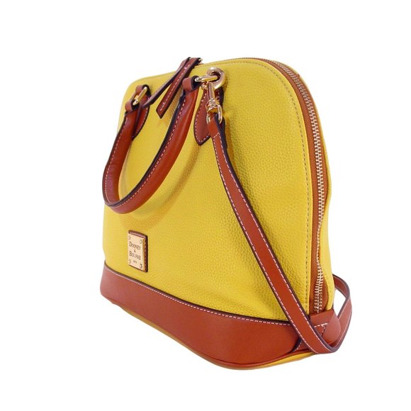 DOONEY & BOURKE $278 Domed Yellow Pebble Zip Cross Body/Satchel - NWOT - Picture 3 of 11